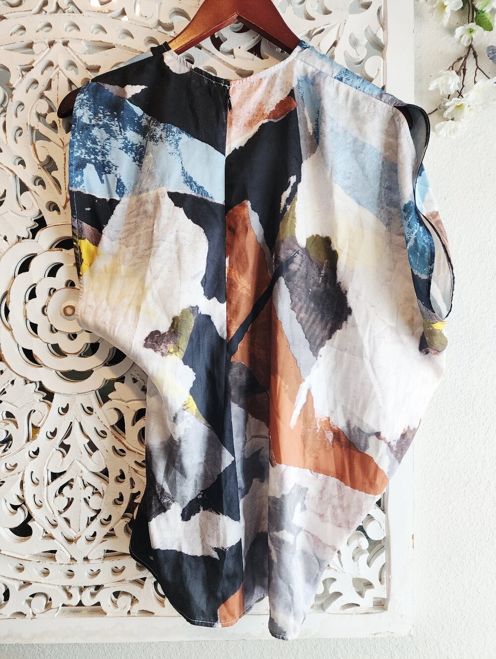 COS PRINTED ASYMMETRIC BLOUSE ONE SHOULDER WOMENS SIZE 4 - Picture 15 of 15